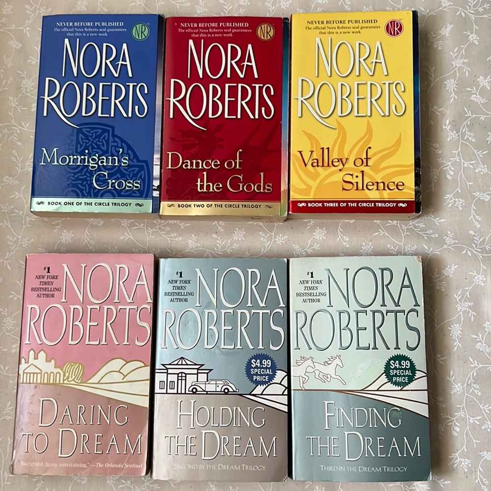 Nora Roberts 6 paperback books The Circle Trilogy and The Dream Trilogy